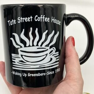 Tate Street Coffee Greensboro NC UNCG Hangout Black Mug 11 oz College Nostalgia